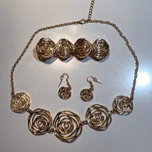 Paparazzi Gold Necklace, Bracelet and Earrings Set